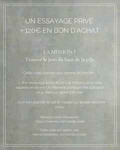 Cartes-cadeaux E-Carte Cadeau Le LAB Essayage Privé Labdip