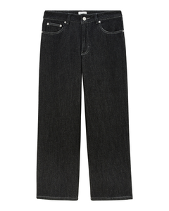 Jean droit en denim foncé 3D gris anthracite, coupe classique et droite, matière épaisse en coton offrant un tombé structuré et adapté à toutes les morphologies.